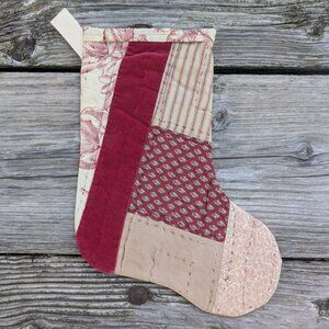 Christmas Stocking Burgundy Patch